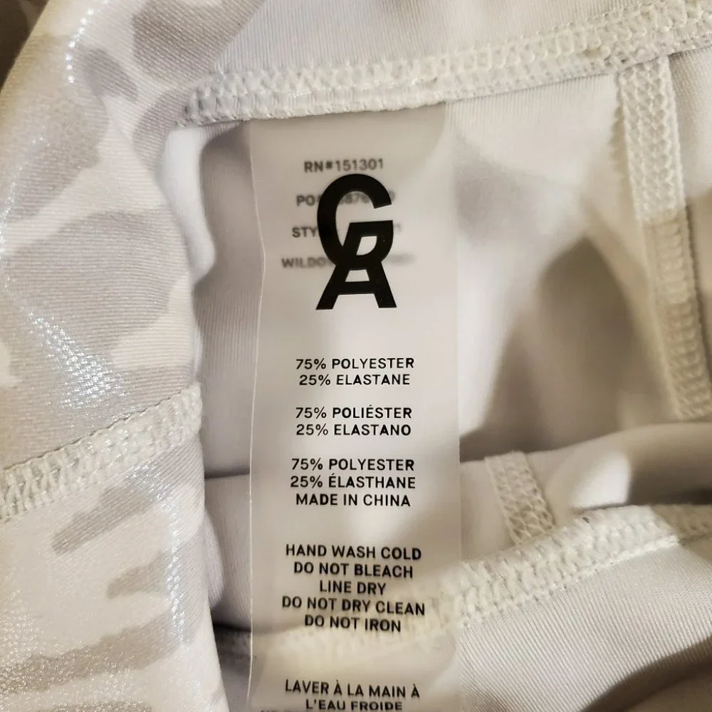 GOOD AMERICAN | Icy Snow Leopard Foil Crop Athletic Yoga Leggings (Size S / 2) - Picture 7 of 8